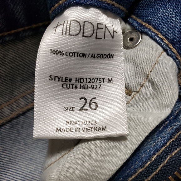 Hidden Distressed Frayed Holes Cropped Ankle Denim Blue Jeans Women S-26 NWT - Picture 10 of 11